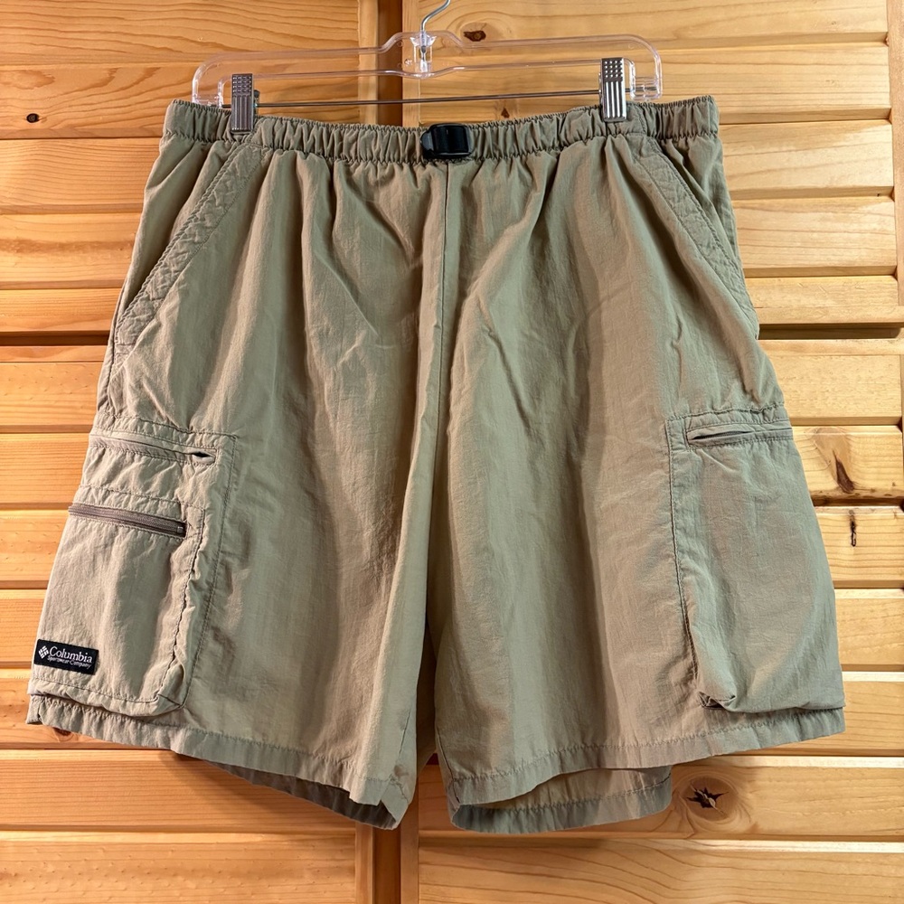 Columbia Men’s Hybrid Shorts, Tan With Elastic Waistband and Belt, Size L